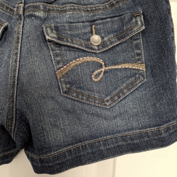 Justice Girls (Size 12R) Mini Jean/Denim Shorts with Elastic Waist - Picture 6 of 7
